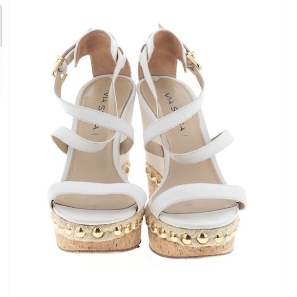 Via Spiga Platform Wedge Sandals - Picture 2 of 9